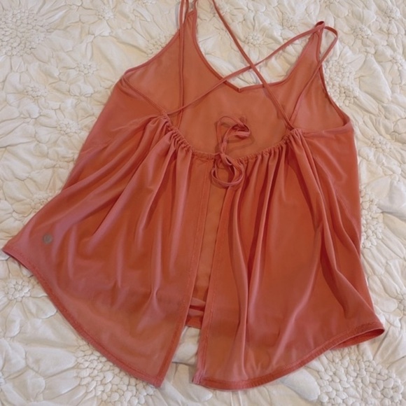 LULULEMON IN A CINCH TANK COLOR ORANGE MESH SZ 8 - Picture 4 of 8